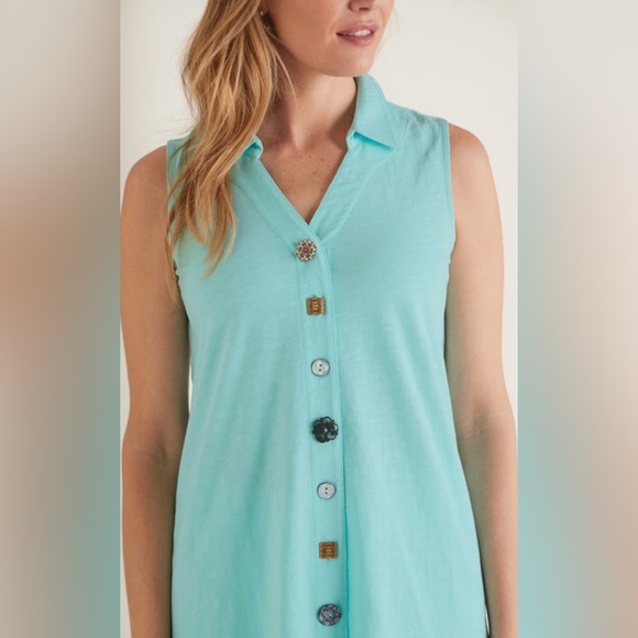 Soft Surroundings Button Tank - Picture 2 of 8